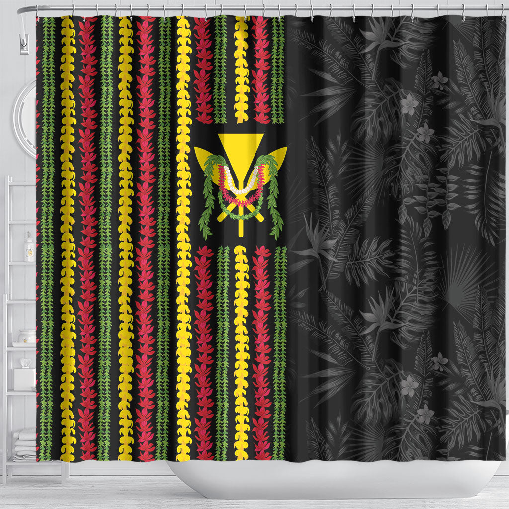 Hawaii Lei Kanaka Maoli Flag Shower Curtain Tropical Vibes