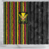 Hawaii Lei Kanaka Maoli Flag Shower Curtain Tropical Vibes