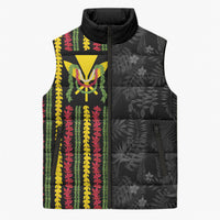 Hawaii Lei Kanaka Maoli Flag Sleeveless Puffer Jacket Tropical Vibes
