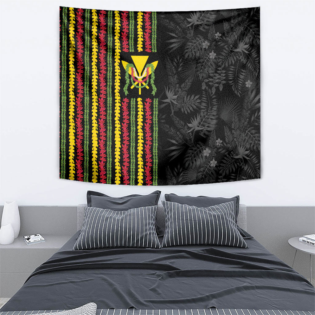 Hawaii Lei Kanaka Maoli Flag Tapestry Tropical Vibes