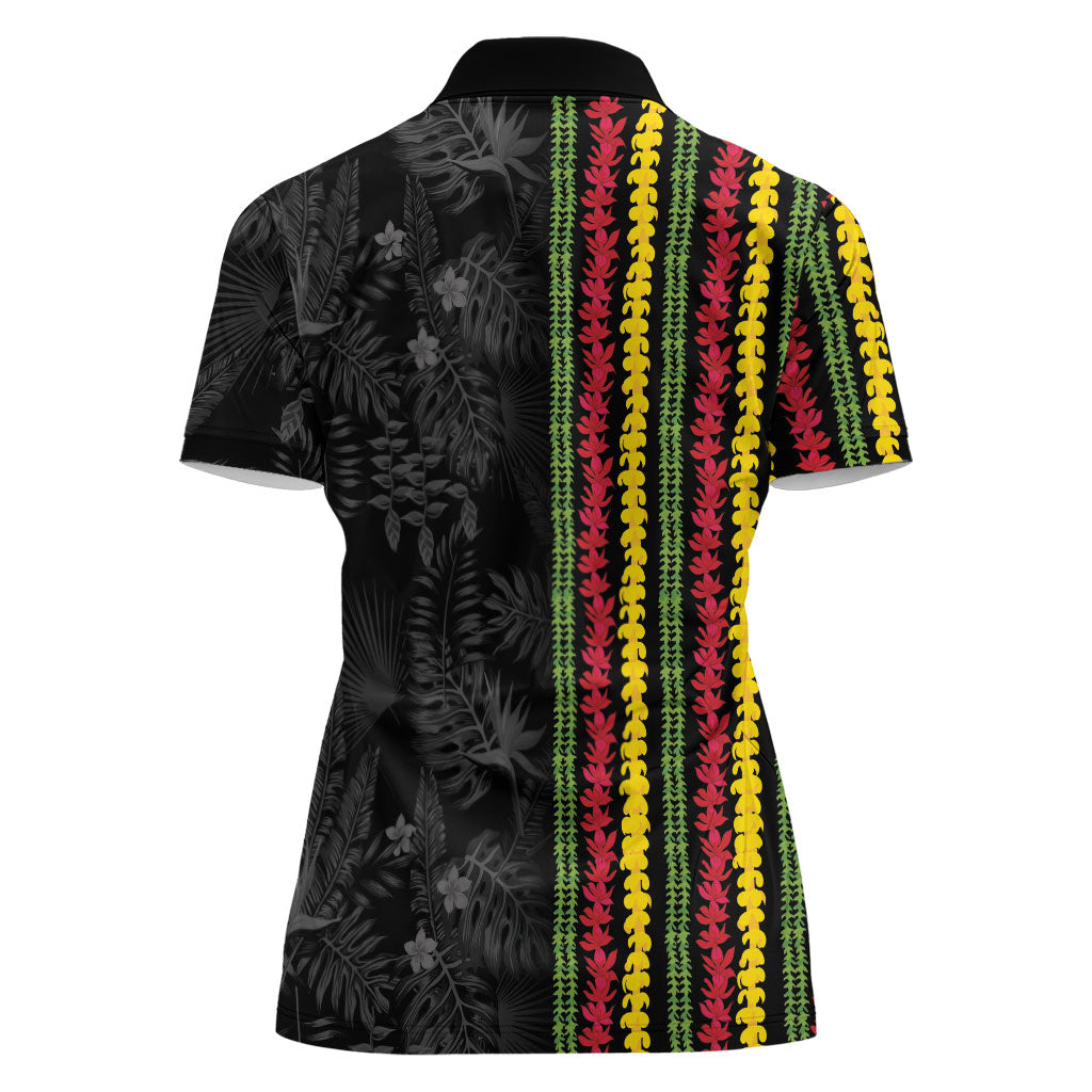 Hawaii Lei Kanaka Maoli Flag Women Polo Shirt Tropical Vibes