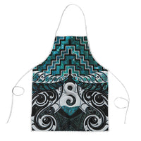 New Zealand Maori Apron Poutama Pikorua - Single Twist Paua Shell LT05 Turquoise - Polynesian Pride