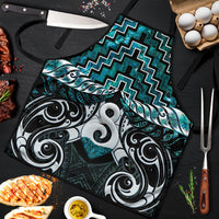 New Zealand Maori Apron Poutama Pikorua - Single Twist Paua Shell LT05 Turquoise - Polynesian Pride