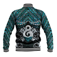 New Zealand Maori Baseball Jacket Poutama Pikorua - Single Twist Paua Shell LT05 - Polynesian Pride