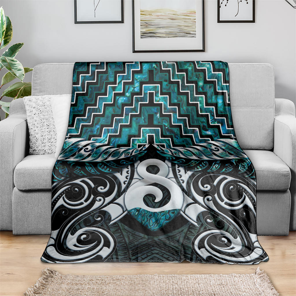New Zealand Maori Blanket Poutama Pikorua - Single Twist Paua Shell LT05 - Polynesian Pride