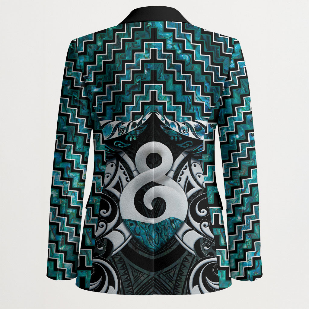New Zealand Maori Blazer Poutama Pikorua - Single Twist Paua Shell LT05 - Polynesian Pride