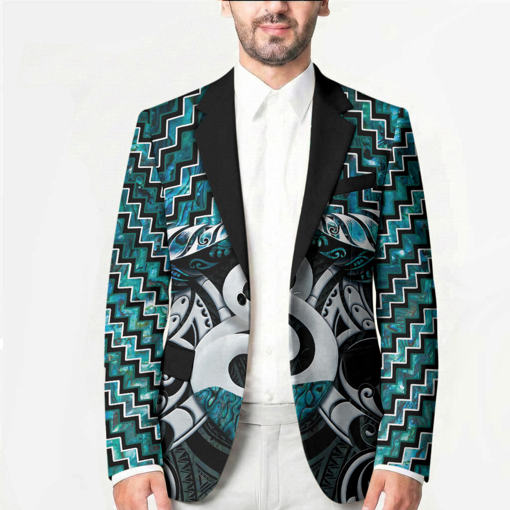 New Zealand Maori Blazer Poutama Pikorua - Single Twist Paua Shell LT05 - Polynesian Pride