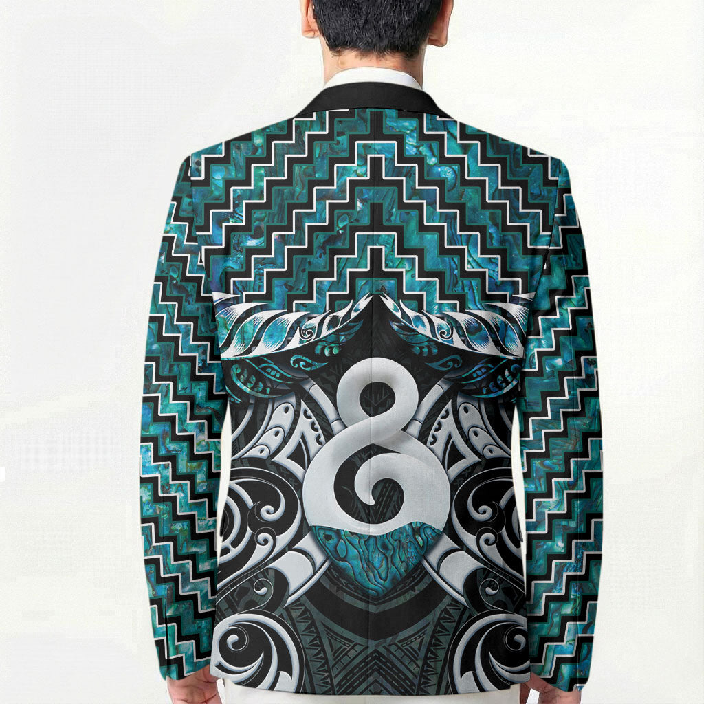 New Zealand Maori Blazer Poutama Pikorua - Single Twist Paua Shell LT05 - Polynesian Pride