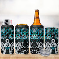 New Zealand Maori 4 in 1 Can Cooler Tumbler Poutama Pikorua - Single Twist Paua Shell LT05 - Polynesian Pride