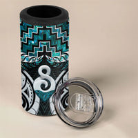 New Zealand Maori 4 in 1 Can Cooler Tumbler Poutama Pikorua - Single Twist Paua Shell LT05 - Polynesian Pride