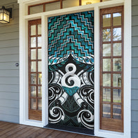 New Zealand Maori Door Cover Poutama Pikorua - Single Twist Paua Shell LT05 - Polynesian Pride