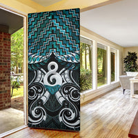 New Zealand Maori Door Cover Poutama Pikorua - Single Twist Paua Shell LT05 - Polynesian Pride
