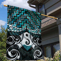 New Zealand Maori Garden Flag Poutama Pikorua - Single Twist Paua Shell LT05 - Polynesian Pride