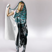 New Zealand Maori Hooded Blanket Poutama Pikorua - Single Twist Paua Shell LT05 - Polynesian Pride