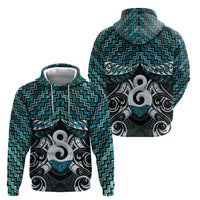 New Zealand Maori Hoodie Poutama Pikorua - Single Twist Paua Shell LT05 - Polynesian Pride