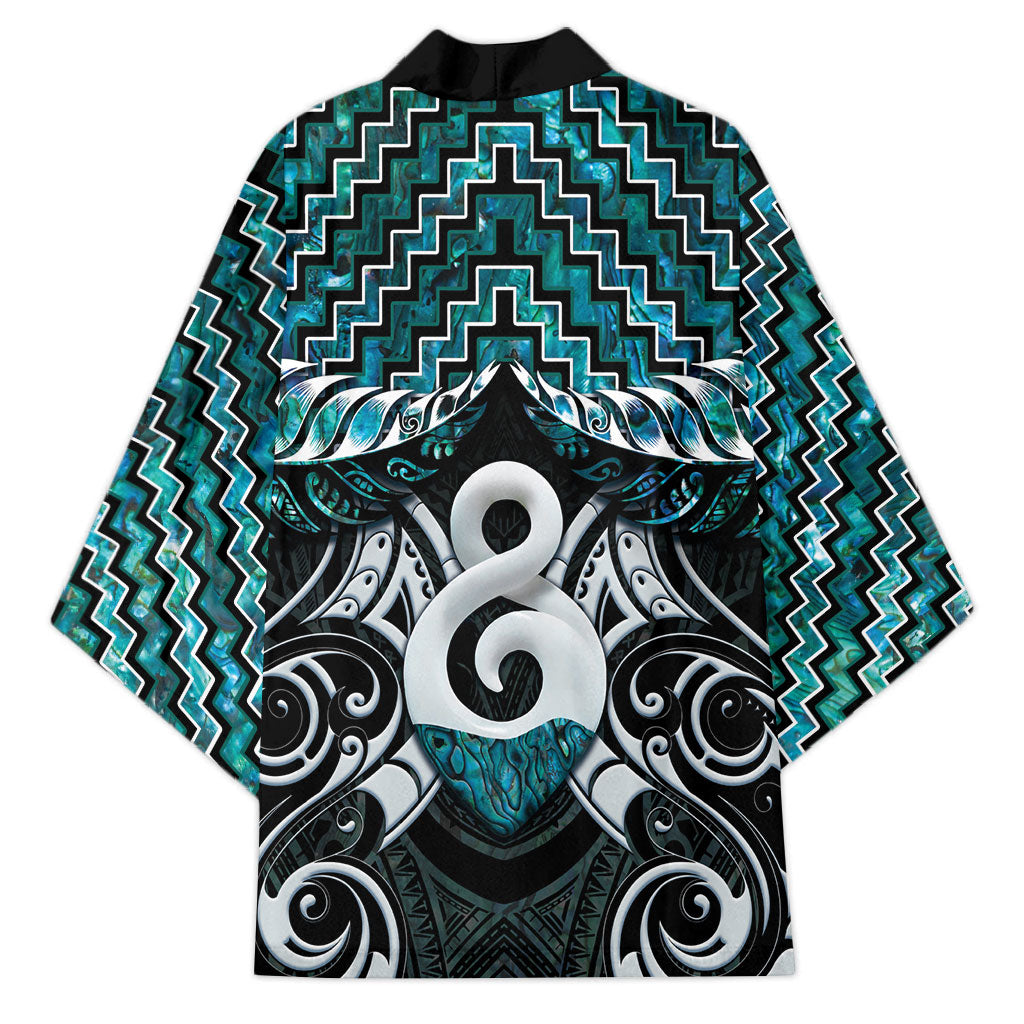 New Zealand Maori Kimono Poutama Pikorua - Single Twist Paua Shell LT05 - Polynesian Pride