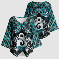 New Zealand Maori Kimono Sleeve Blouse Poutama Pikorua - Single Twist Paua Shell LT05 - Polynesian Pride