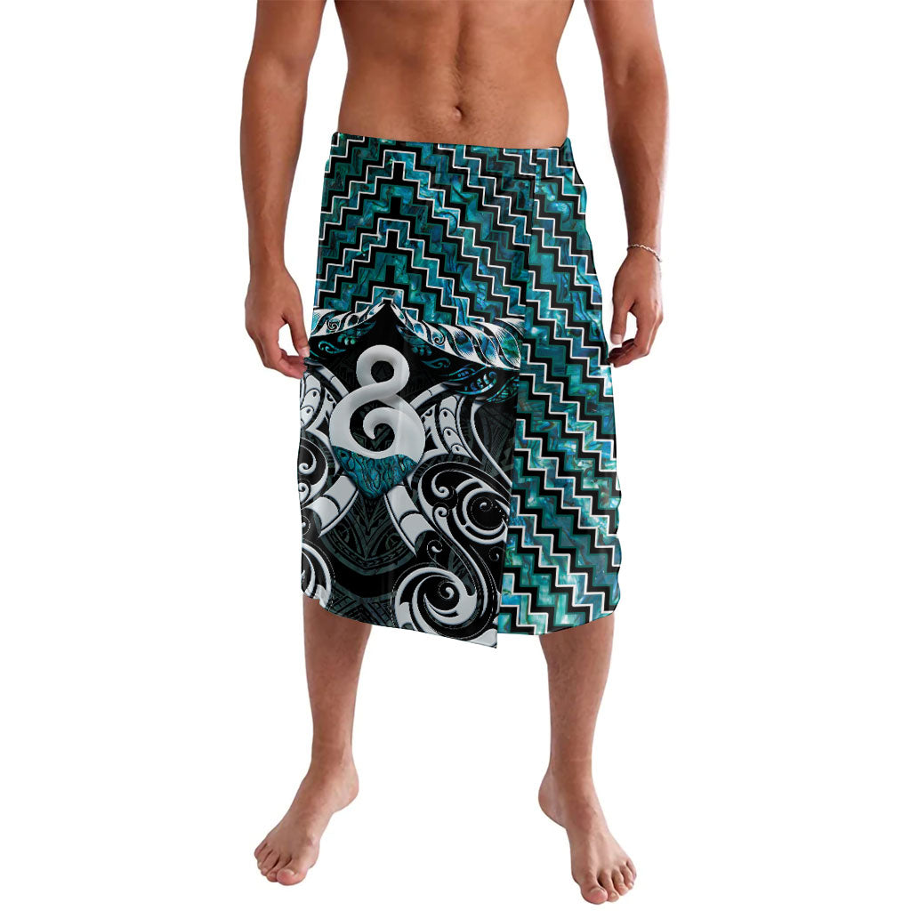 New Zealand Maori Lavalava Poutama Pikorua - Single Twist Paua Shell LT05 Turquoise - Polynesian Pride