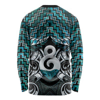 New Zealand Maori Long Sleeve Shirt Poutama Pikorua - Single Twist Paua Shell LT05 - Polynesian Pride
