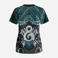 New Zealand Maori Scrub Top Poutama Pikorua - Single Twist Paua Shell LT05 - Polynesian Pride