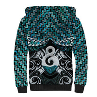 New Zealand Maori Sherpa Hoodie Poutama Pikorua - Single Twist Paua Shell LT05 - Polynesian Pride