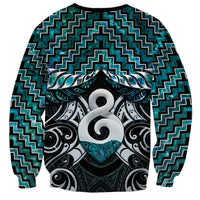 New Zealand Maori Sweatshirt Poutama Pikorua - Single Twist Paua Shell LT05 - Polynesian Pride