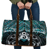 New Zealand Maori Travel Bag Poutama Pikorua - Single Twist Paua Shell LT05 Turquoise - Polynesian Pride