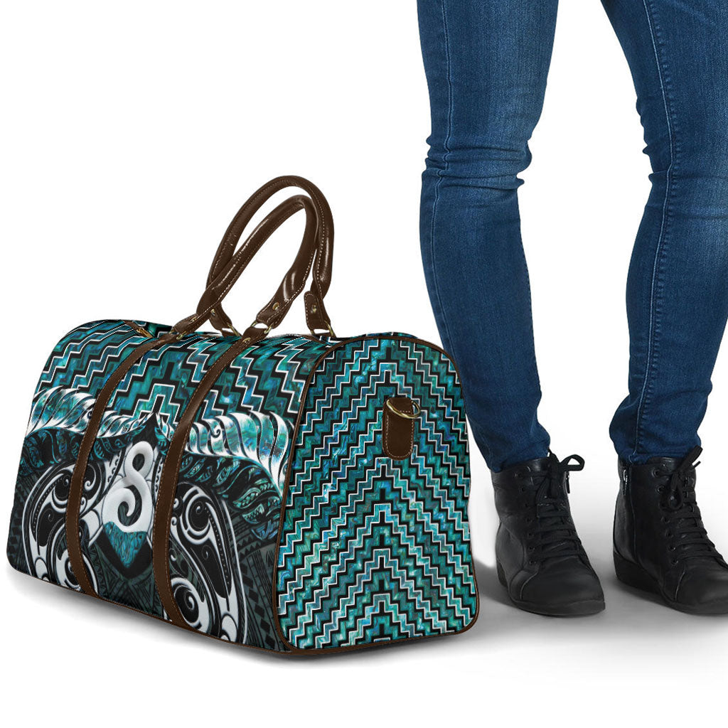 New Zealand Maori Travel Bag Poutama Pikorua - Single Twist Paua Shell LT05 - Polynesian Pride