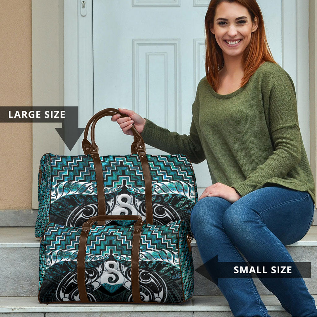 New Zealand Maori Travel Bag Poutama Pikorua - Single Twist Paua Shell LT05 - Polynesian Pride