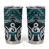 New Zealand Maori Tumbler Cup Poutama Pikorua - Single Twist Paua Shell LT05 Turquoise - Polynesian Pride