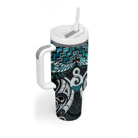 New Zealand Maori Tumbler With Handle Poutama Pikorua - Single Twist Paua Shell LT05 - Polynesian Pride