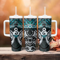 New Zealand Maori Tumbler With Handle Poutama Pikorua - Single Twist Paua Shell LT05 - Polynesian Pride