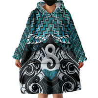 New Zealand Maori Wearable Blanket Hoodie Poutama Pikorua - Single Twist Paua Shell LT05 - Polynesian Pride