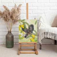 New Zealand Piwakawaka Fantail Bird Canvas Wall Art With Kowhai Flowers LT05 - Polynesian Pride