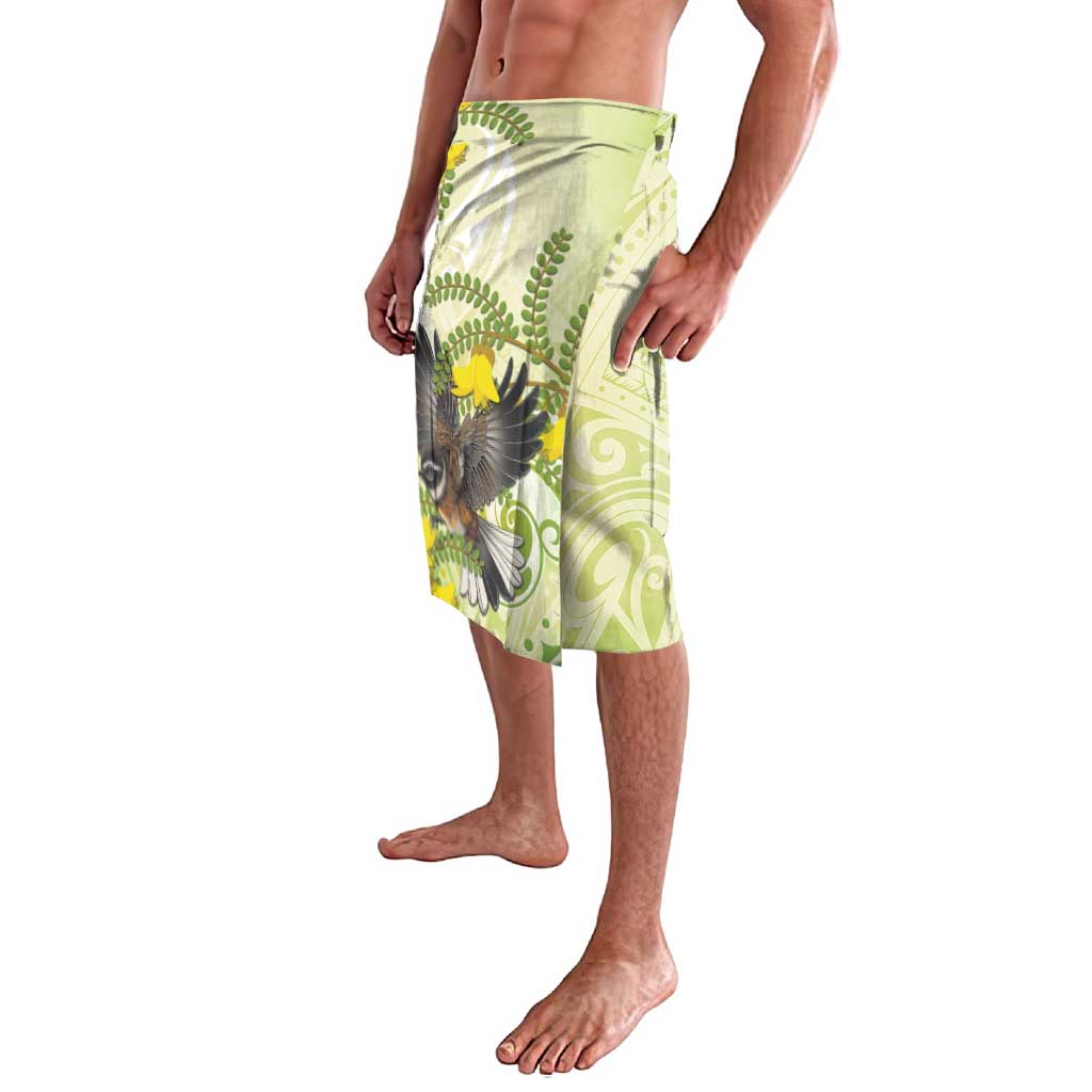 New Zealand Piwakawaka Fantail Bird Lavalava With Kowhai Flowers LT05 - Polynesian Pride