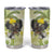 New Zealand Piwakawaka Fantail Bird Tumbler Cup With Kowhai Flowers