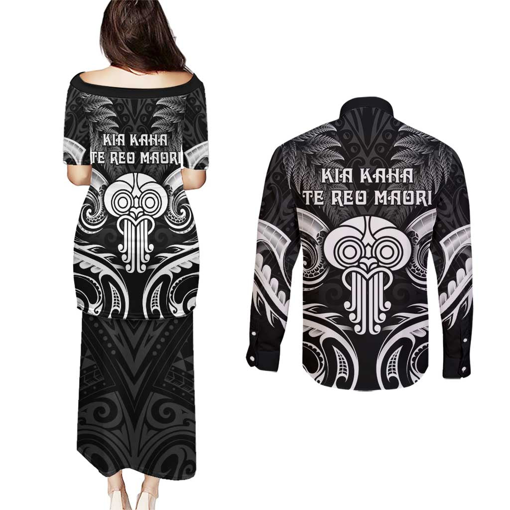 New Zealand Te Reo Maori Couples Matching Puletasi and Long Sleeve Button Shirt Korero Maori Ai Au LT05 - Polynesian Pride