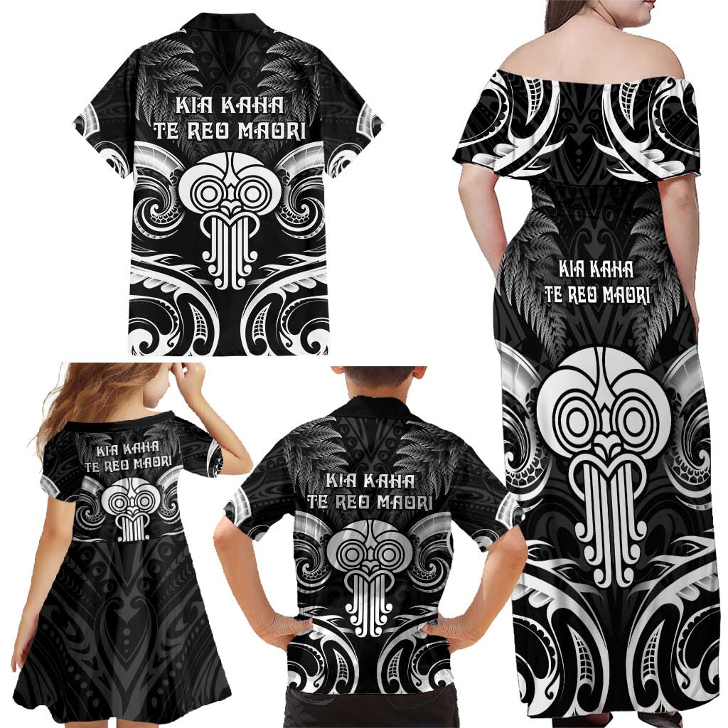 New Zealand Te Reo Maori Family Matching Off Shoulder Maxi Dress and Hawaiian Shirt Korero Maori Ai Au LT05 - Polynesian Pride