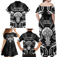 New Zealand Te Reo Maori Family Matching Off Shoulder Maxi Dress and Hawaiian Shirt Korero Maori Ai Au LT05 - Polynesian Pride