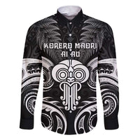 New Zealand Te Reo Maori Family Matching Short Sleeve Bodycon Dress and Hawaiian Shirt Korero Maori Ai Au LT05 Dad's Shirt - Long Sleeve Black - Polynesian Pride