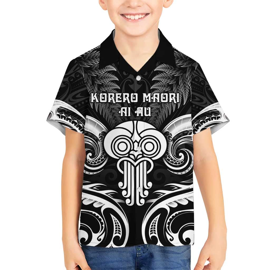 New Zealand Te Reo Maori Family Matching Summer Maxi Dress and Hawaiian Shirt Korero Maori Ai Au LT05 Son's Shirt Black - Polynesian Pride
