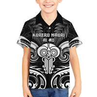 New Zealand Te Reo Maori Family Matching Summer Maxi Dress and Hawaiian Shirt Korero Maori Ai Au LT05 Son's Shirt Black - Polynesian Pride