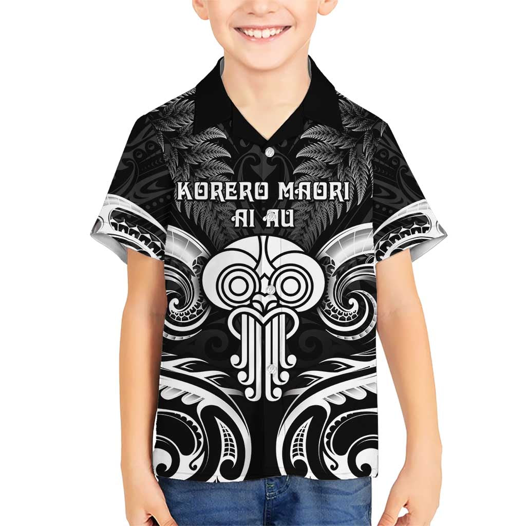 New Zealand Te Reo Maori Kid Hawaiian Shirt Korero Maori Ai Au LT05 Kid Black - Polynesian Pride
