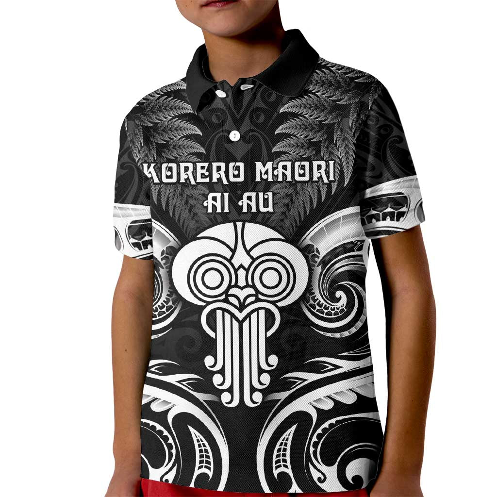 New Zealand Te Reo Maori Kid Polo Shirt Korero Maori Ai Au LT05 Kid Black - Polynesian Pride