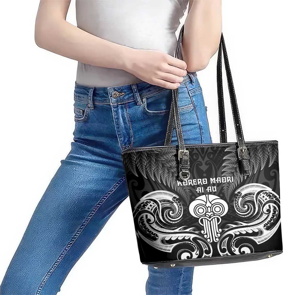 New Zealand Te Reo Maori Leather Tote Bag Korero Maori Ai Au LT05 - Polynesian Pride