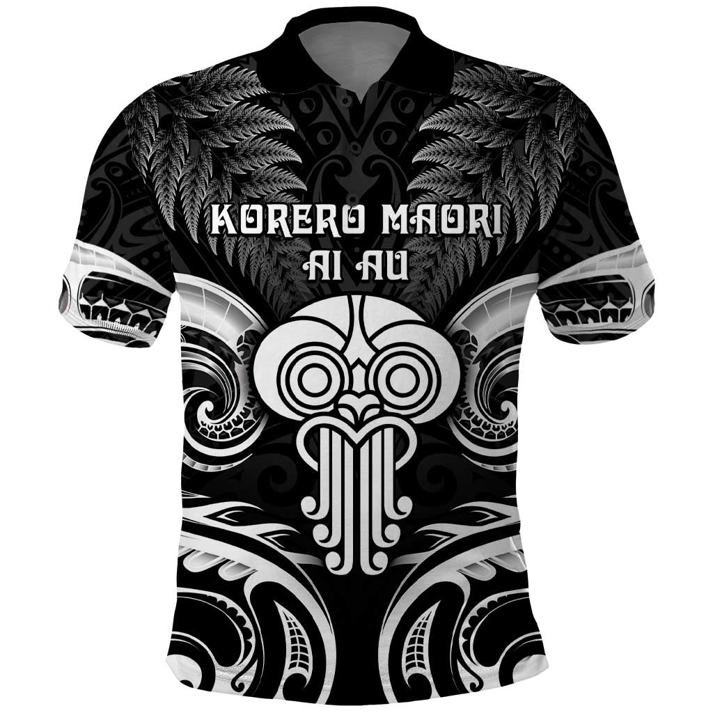 New Zealand Te Reo Maori Polo Shirt Korero Maori Ai Au LT05 Black - Polynesian Pride