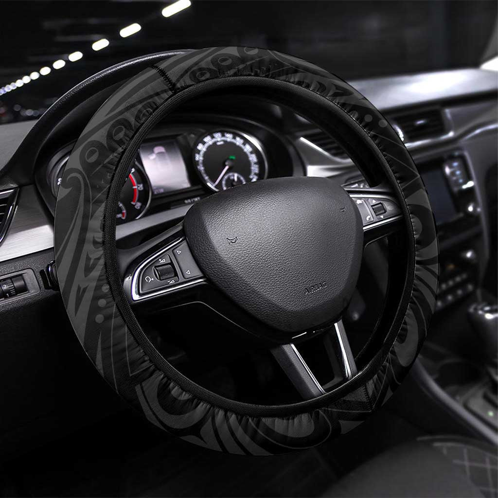 New Zealand Te Reo Maori Steering Wheel Cover Korero Maori Ai Au LT05 Universal Fit Black - Polynesian Pride