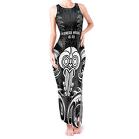 New Zealand Te Reo Maori Tank Maxi Dress Korero Maori Ai Au LT05 Women Black - Polynesian Pride