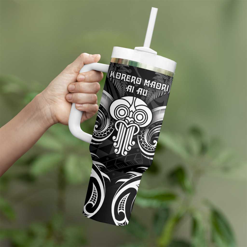 New Zealand Te Reo Maori Tumbler With Handle Korero Maori Ai Au LT05 - Polynesian Pride