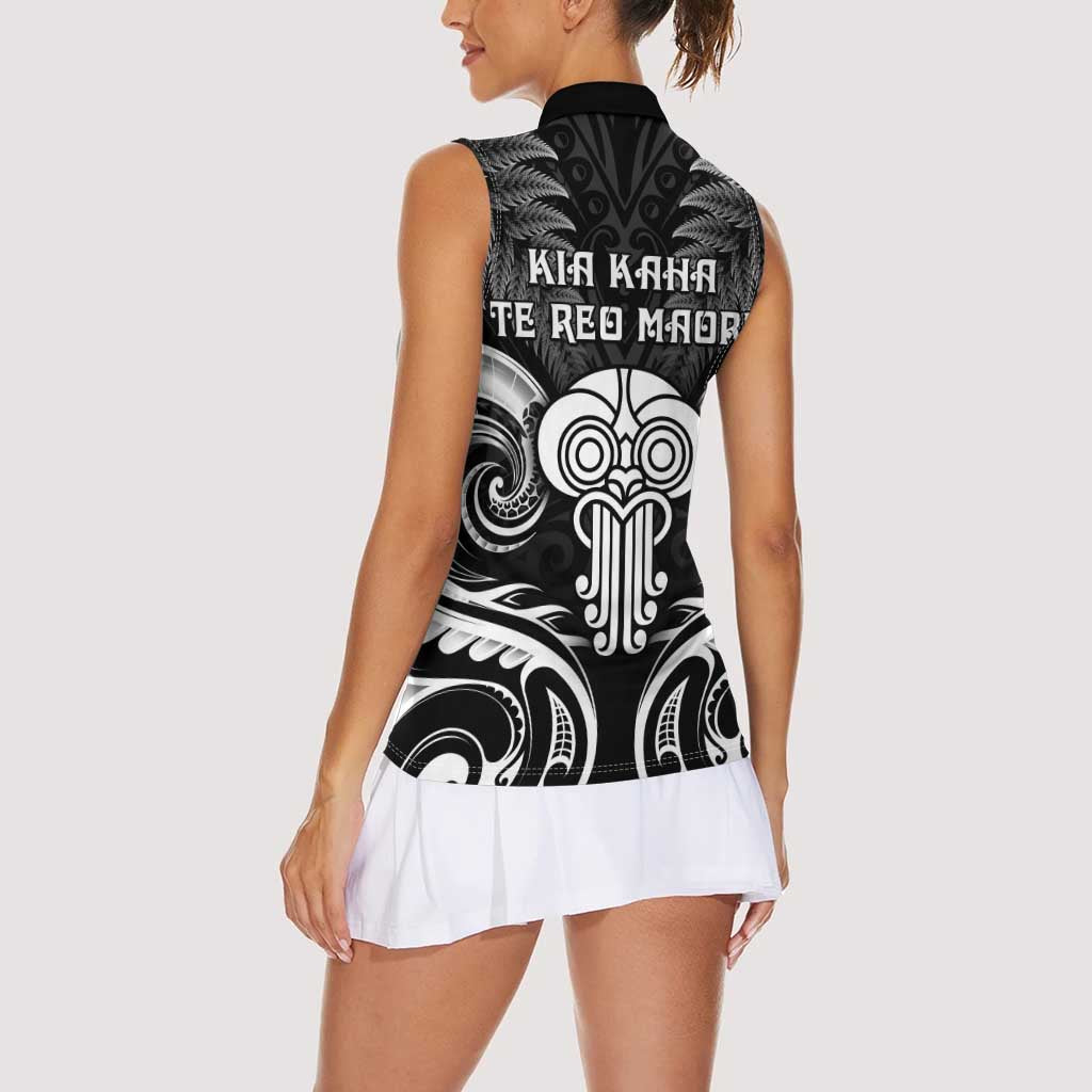 New Zealand Te Reo Maori Women Sleeveless Polo Shirt Korero Maori Ai Au LT05 - Polynesian Pride